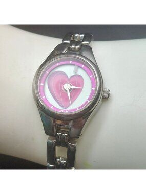 Relic Heart Watch ZR55109 Animated Y2K Stainless Steel Pink Womens New Battery